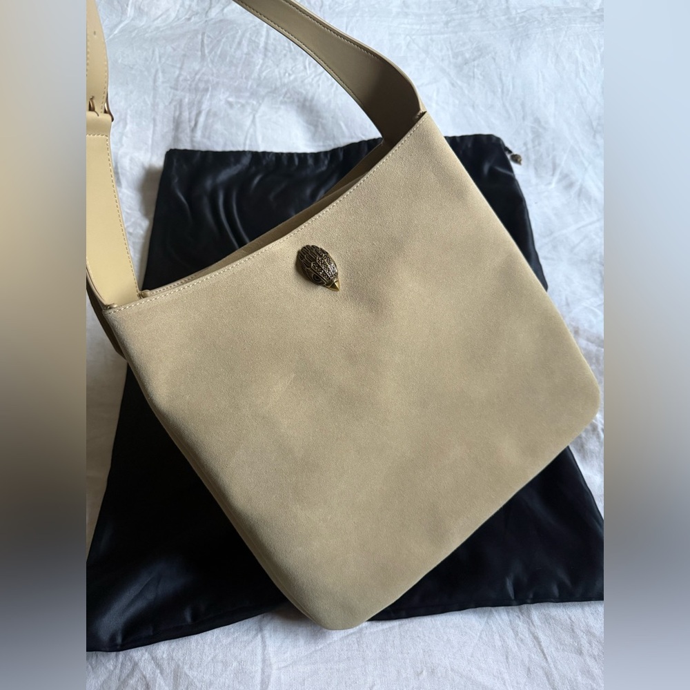 LARGE BOND HOBO BAG - KURT GEIGER LONDON excellent beige suede 💛 - Picture 2 of 16